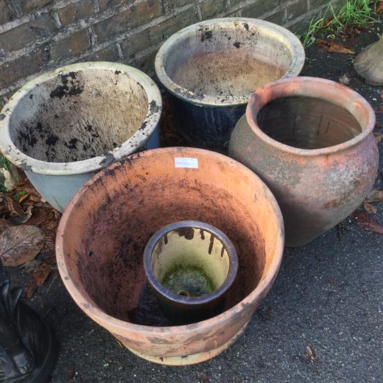Various garden pots